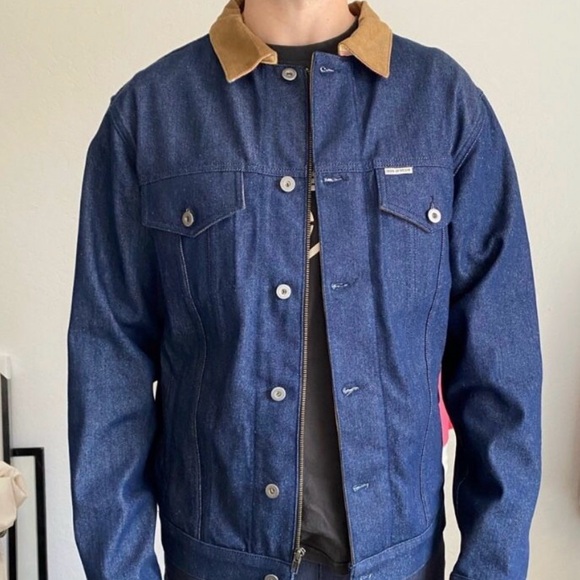 Iron & Resin Other - Iron & Resin Blue Denim Jacket with Tan Collar